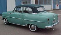 30/7-03 1956 Opel Olympia Rekord Cabriocoach, den hade originalsufflett på när vi fick in den